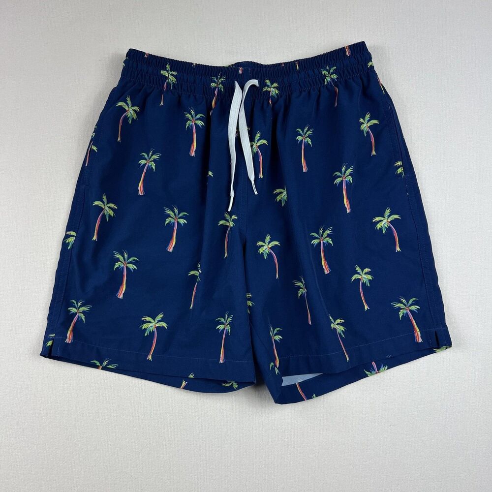 Chubbies Swim Trunks Shorts Mens Medium Palm Tree Print 7 Inseam Mesh Liner